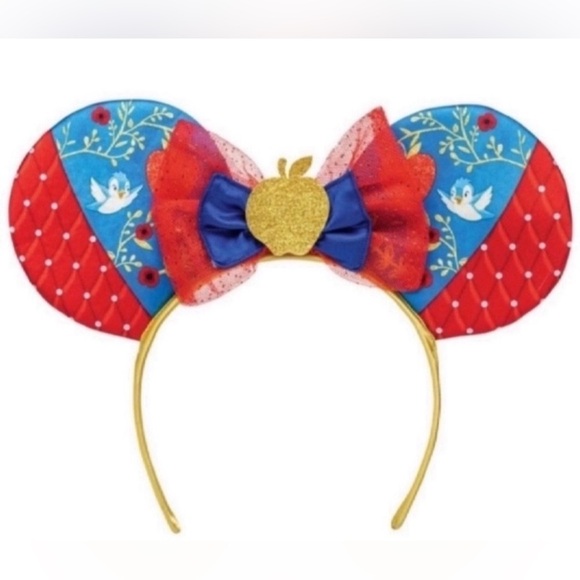 DISNEY PRINCESS 💙"SNOW WHITE"❤️ MINNIE MOUSE EARS QUILTED HEADBAND 🌟EUC🌟 - Picture 15 of 16